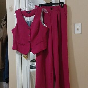 Women's Pink Pants & Vest Set